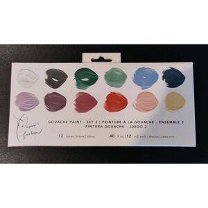Gouache Paint Set #2, American Crafts Paper Fashion, 12 Tubes 12 ml each - NEW
